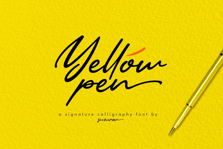 Beispiel einer Yellow Pen Regular-Schriftart